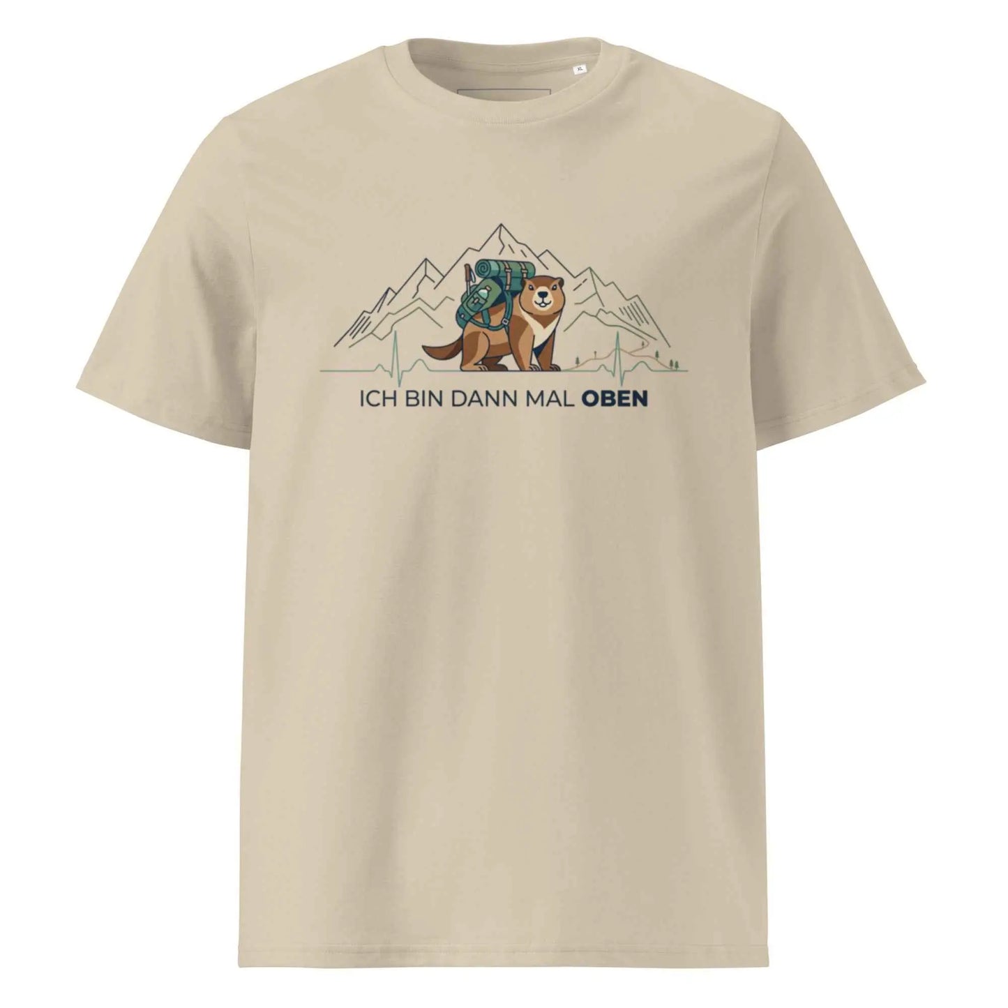 Berg T-Shirt "Ich bin dann mal oben" (Murmeltier) – Bio-Baumwolle