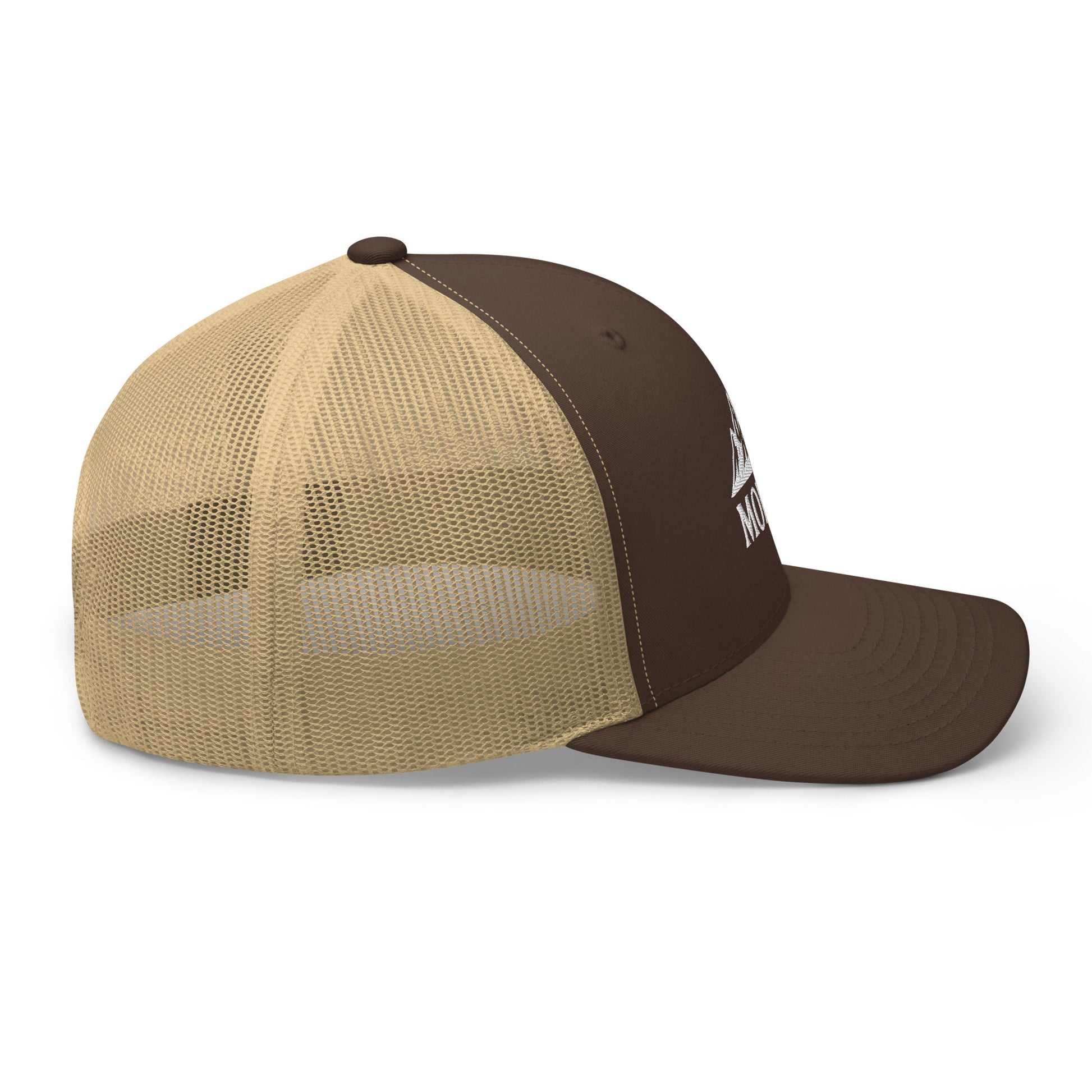 Rückseite vom MONTIV Berg Cap Essential in Braun Khaki mit verstellbarem Kunststoffverschluss