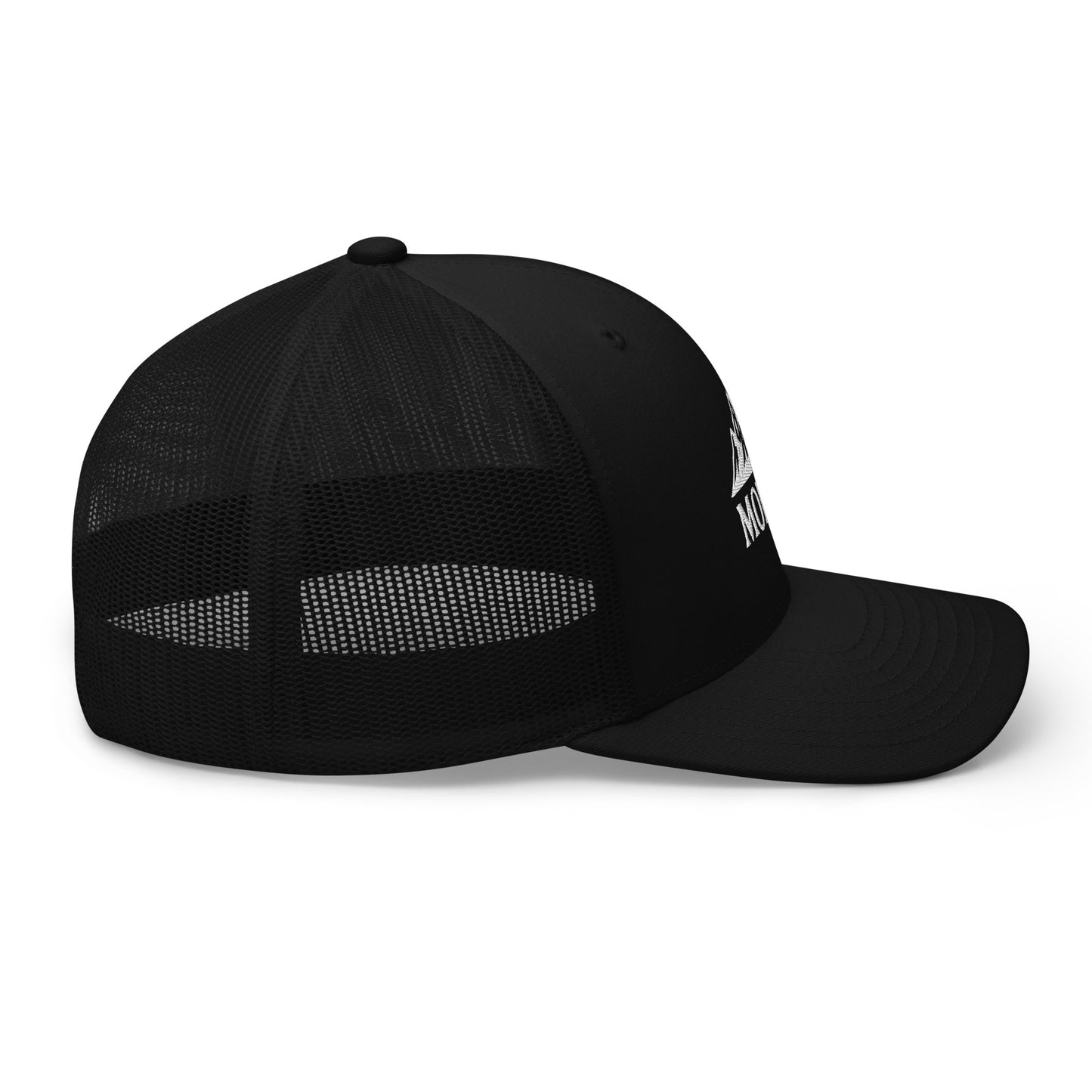 Rückseite vom MONTIV Berg Cap Essential in Schwarz mit verstellbarem Kunststoffverschluss