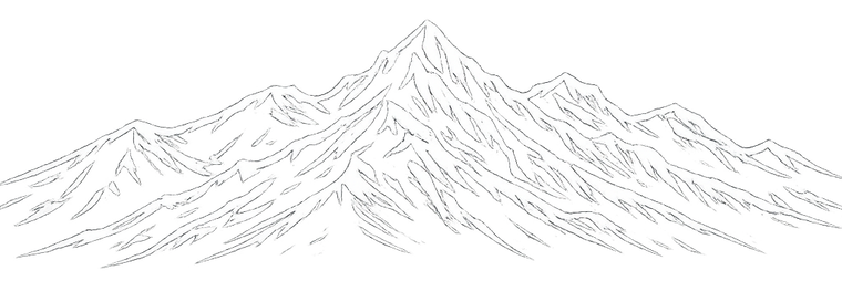 weißes Icon Bild von Berglinien