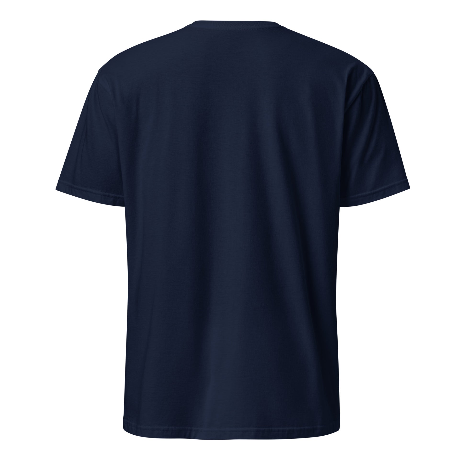 Rückseite vom MONTIV Berg T-Shirt Essential in Navy mit Fokus auf den klassischen Schnitt